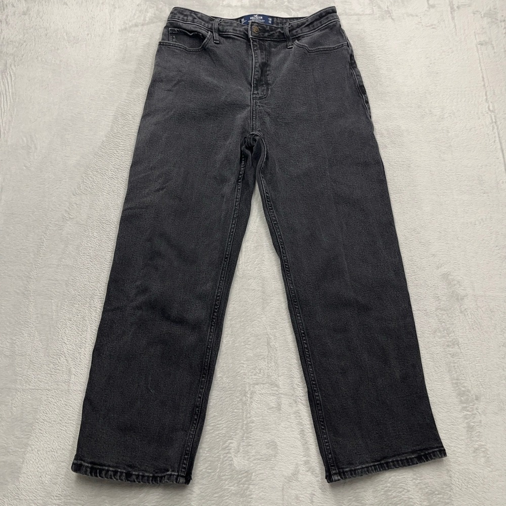 Hollister Women's High Rise Straight Jeans - Charcoal Black Wash